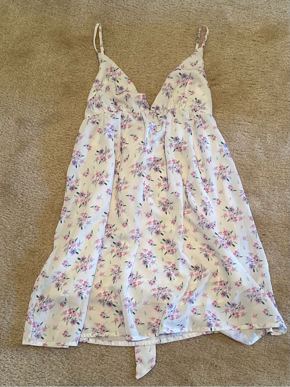 Princess Polly Cream Satin Floral Chemise with Pink Accents